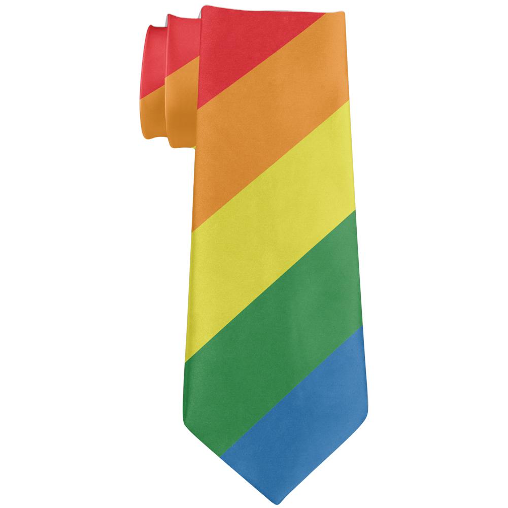 Rainbow Gay Pride Flag All Over Neck Tie Ties Old Glory OS Multi 