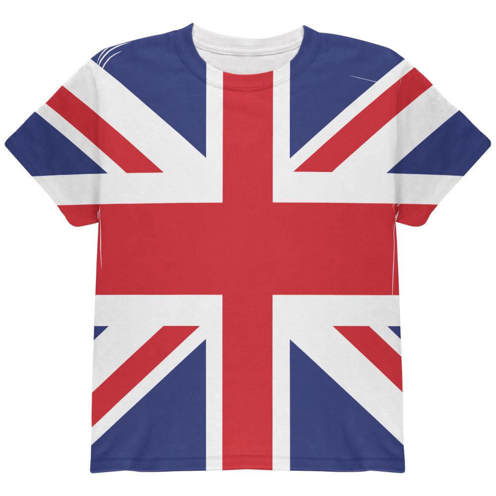 British Flag Union Jack All Over Youth T Shirt Youth T-Shirts Old Glory LG Multi 