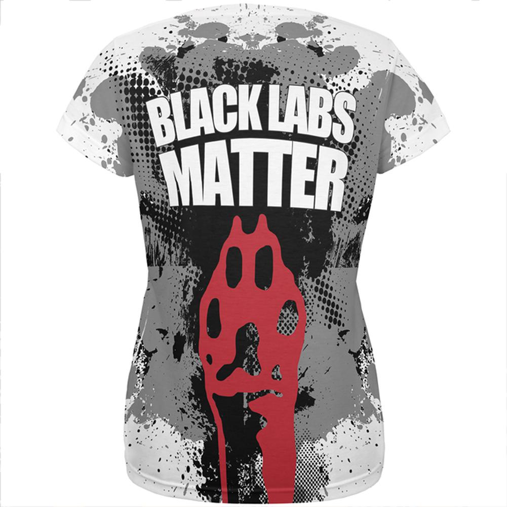 Black Labs Matter Funny Splatter All Over Womens T Shirt Women's T-Shirts Old Glory   