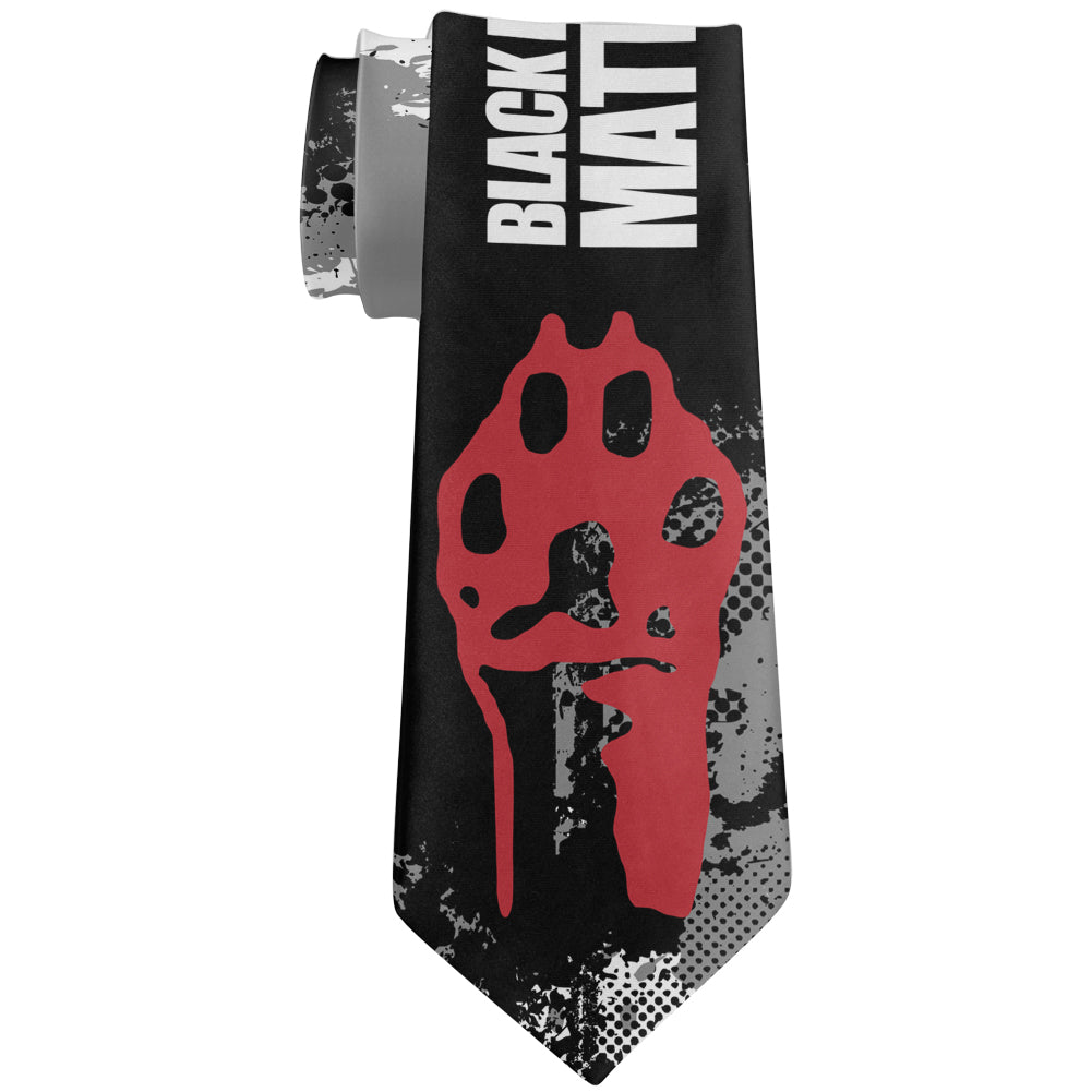 Black Labs Matter Funny Splatter All Over Neck Tie Men's Neck Ties Old Glory OS Multicoloured 