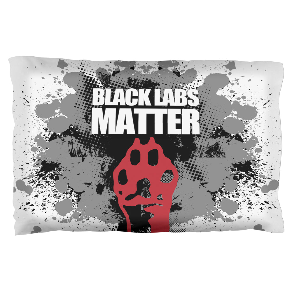 Black Labs Matter Funny Splatter Pillow Case Pillowcases Old Glory OS Multicoloured 