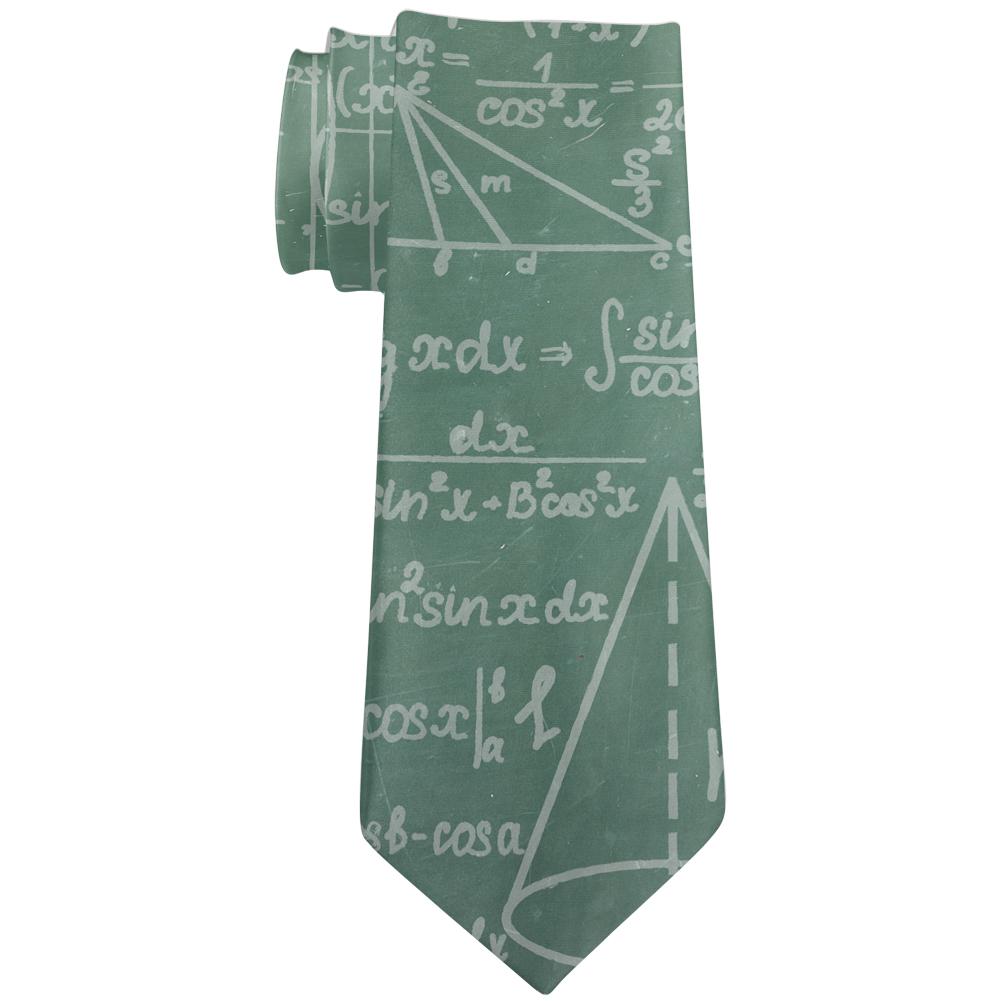 Math Geek Formulas Chalkboard All Over Neck Tie Men's Neck Ties Old Glory OS Multi 