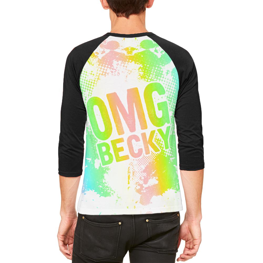 OMG Becky Make Up Splatter Mens Raglan T Shirt Men's T-Shirts Old Glory   