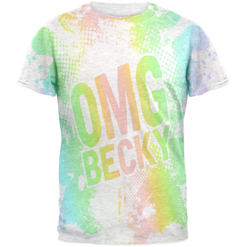 OMG Becky Make Up Splatter Mens T Shirt Men's T-Shirts Old Glory 2XL Heather White 