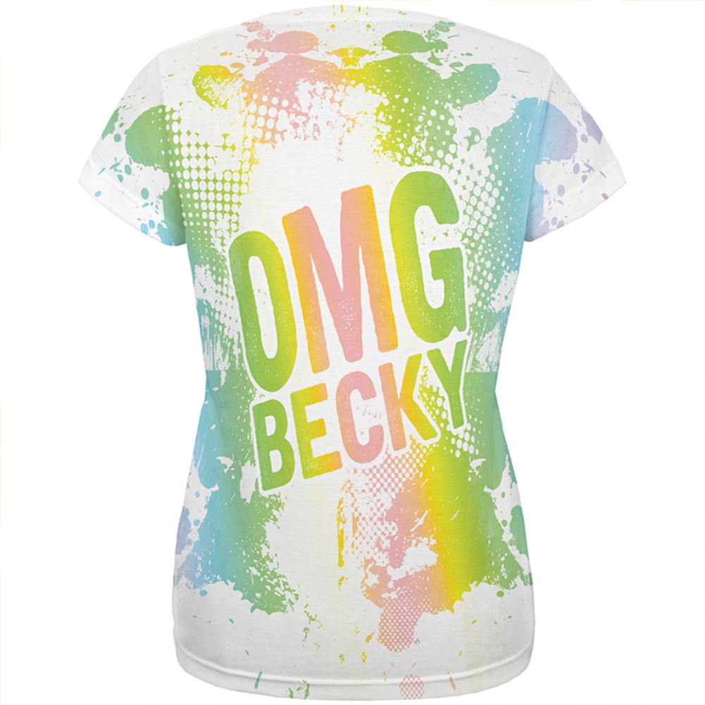 OMG Becky Makeup Splatter All Over Womens T Shirt Women's T-Shirts Old Glory   