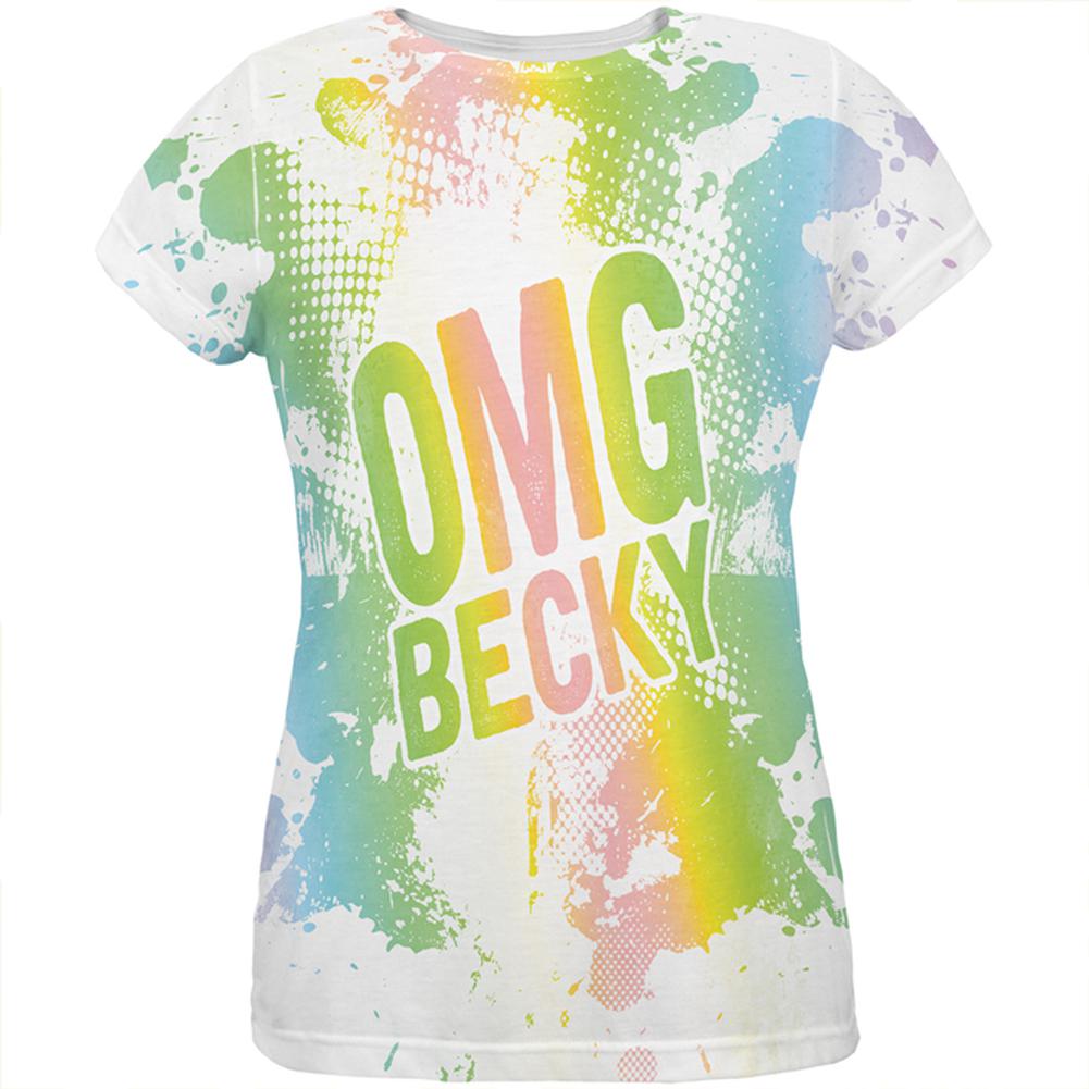 OMG Becky Makeup Splatter All Over Womens T Shirt Women's T-Shirts Old Glory 2XL Multi 