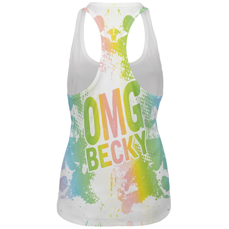 OMG Becky Makeup Splatter All Over Womens Work Out Tank Top Women's Tank Tops Old Glory   