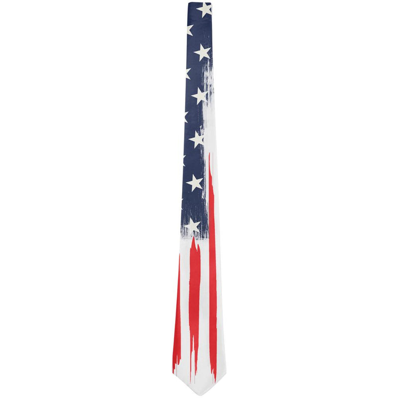 July 4th Patriotic Brushed American Flag All Over Neck Tie Men's Neck Ties Old Glory   