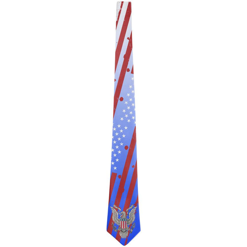 July 4th Born Free Distressed American Flag Eagle All Over Neck Tie Men's Neck Ties Old Glory   