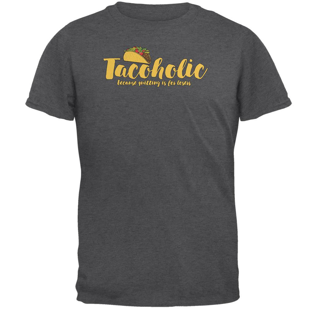 Cinco De Mayo Tacoholic Taco Quitting Losers Mens T Shirt Men's T-Shirts Old Glory 2XL Grey 