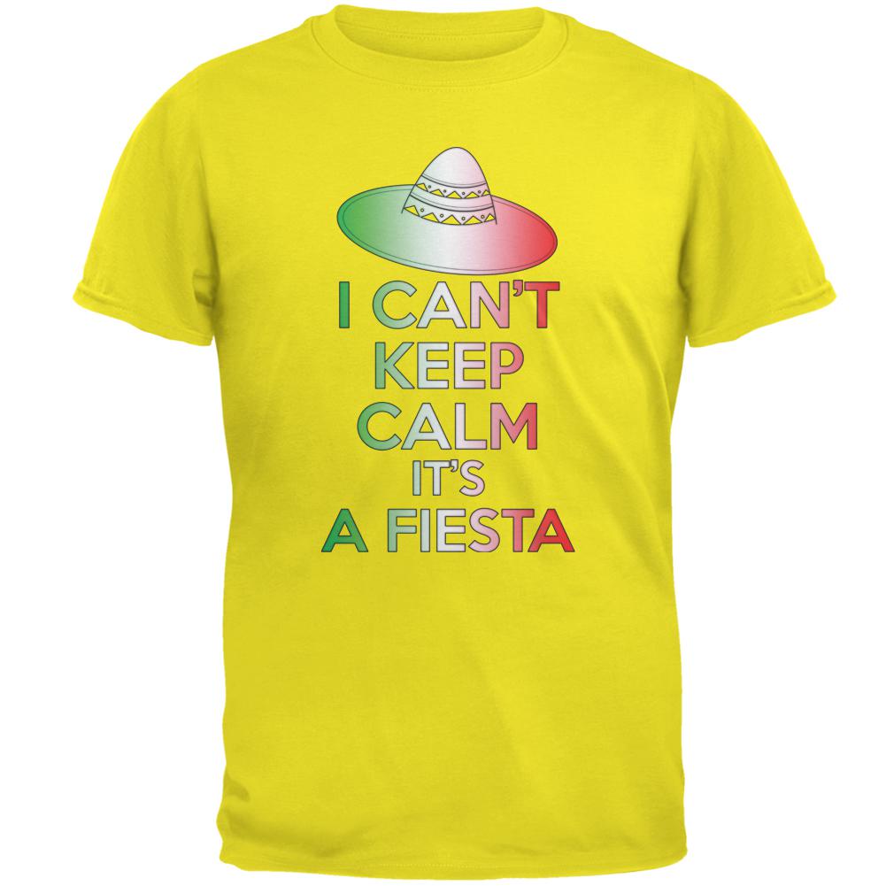 Cinco De Mayo Fiesta Can't Keep Calm Mens T Shirt Men's T-Shirts Old Glory 2XL Bright Yellow 