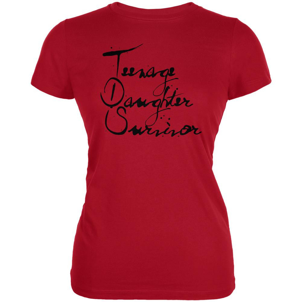 Mother's Day Teenage Daughter Survivor Juniors Soft T Shirt Juniors T-Shirts Old Glory 2XL Red 