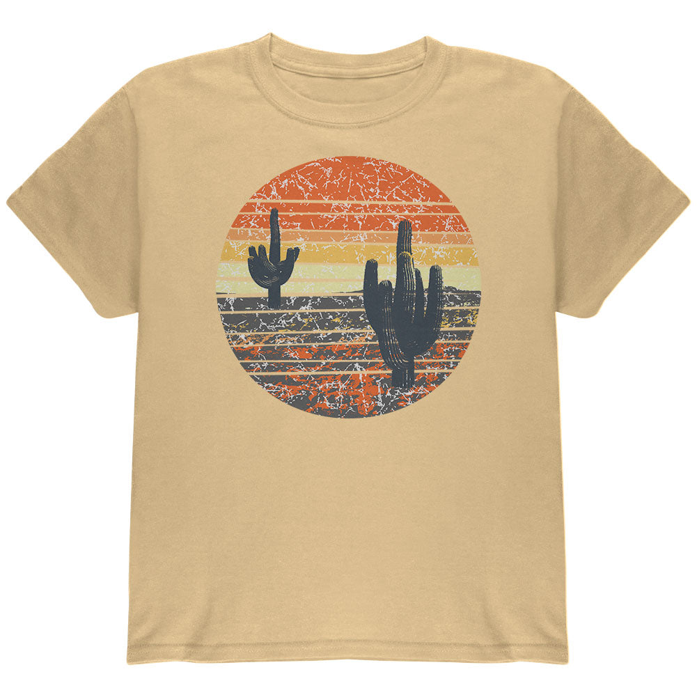 Vintage Cactus Sunset Youth T Shirt Youth T-Shirts Old Glory YLG Yellow Haze 