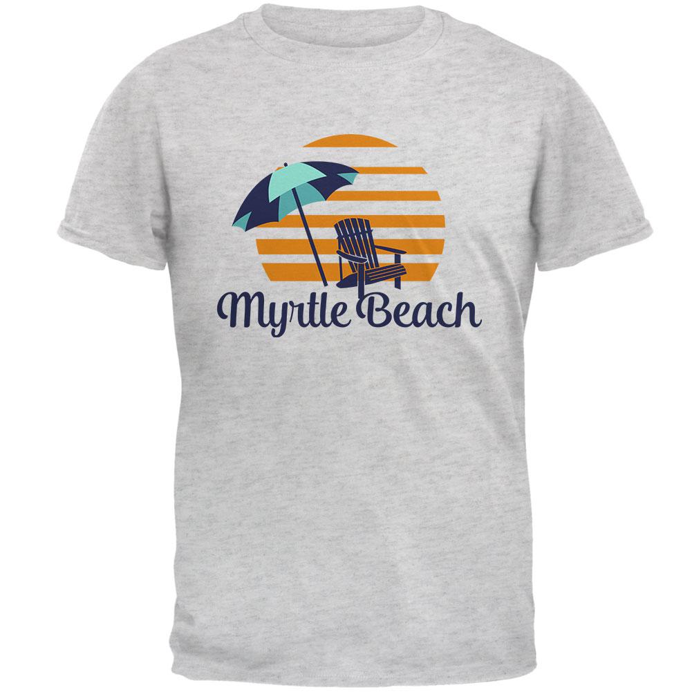 Summer Sun Sunset Myrtle Beach Mens T Shirt Men's T-Shirts Old Glory 2XL Light Heather Grey 