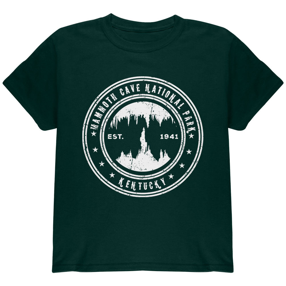 Mammoth Cave National Park Youth T Shirt Youth T-Shirts Old Glory YLG Forest Green 