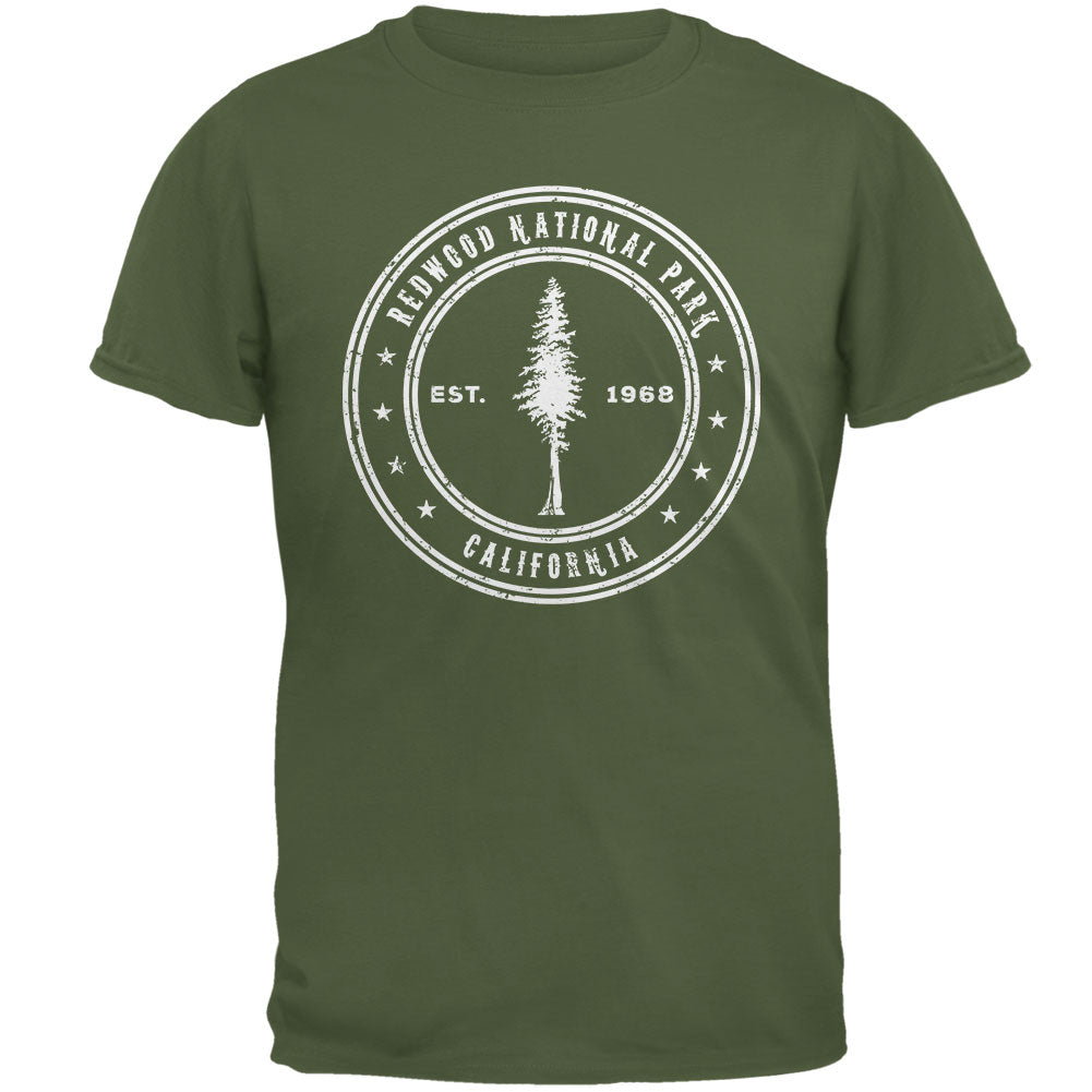 Redwood National Park Mens T Shirt Men's T-Shirts Old Glory 2XL Military Green 