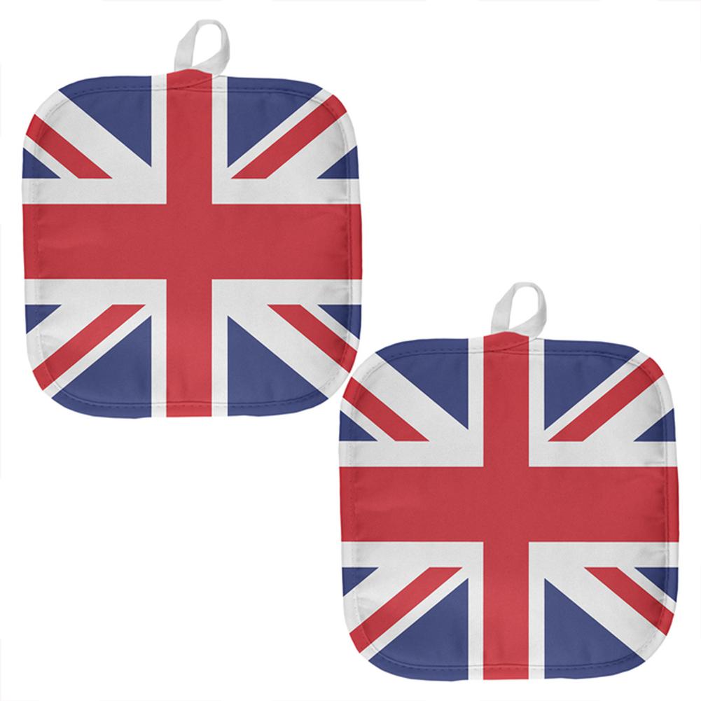 British Flag Union Jack All Over Pot Holder (Set of 2) Pot Holders Old Glory OS Multi 