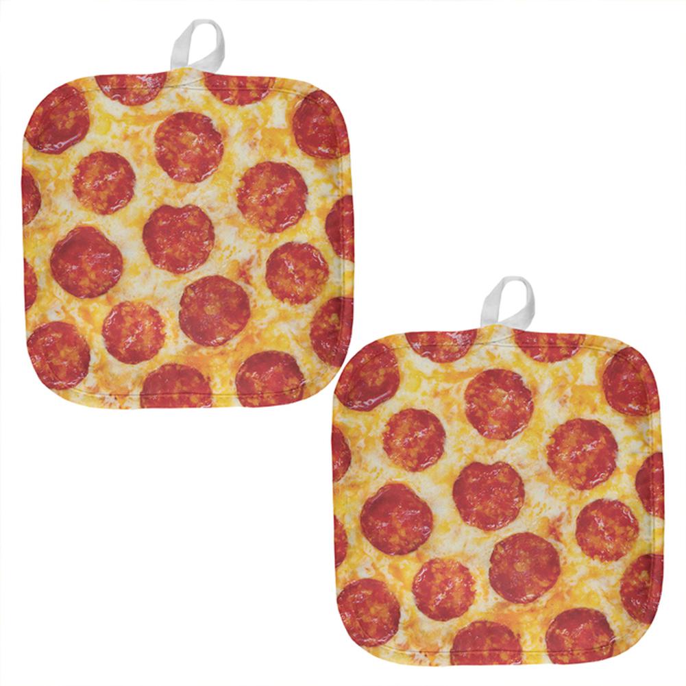 Pepperoni Pizza All Over Pot Holder (Set of 2) Pot Holders Old Glory OS Multi 