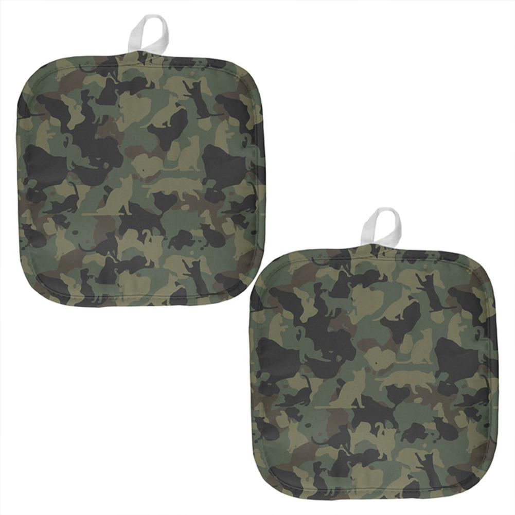 Catmoflauge Cat Camo All Over Pot Holder (Set of 2) Pot Holders Old Glory OS Multi 