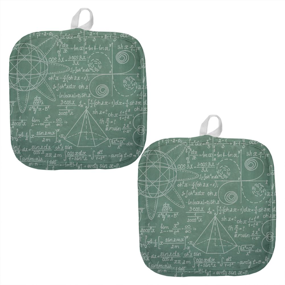 Math Geek Formulas Chalkboard All Over Pot Holder (Set of 2) Pot Holders Old Glory OS Multi 