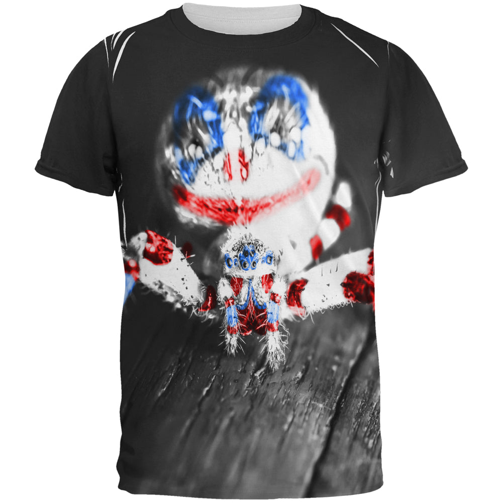 Patriotic Killer Clown Spider Of Halloween All Over Mens T Shirt Men's T-Shirts Old Glory 2XL Multi 