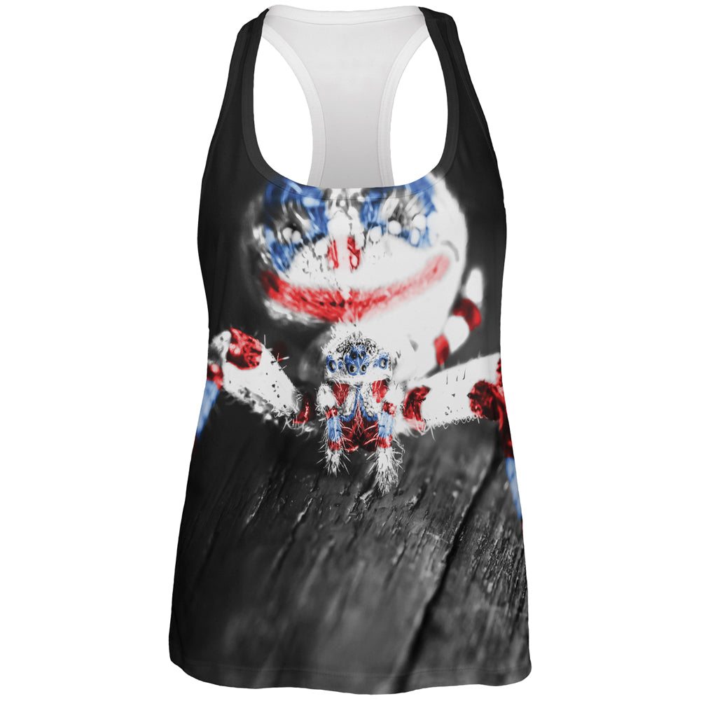 Patriotic Killer Clown Spider Of Halloween All Over Womens Work Out Tank Top Women's Tank Tops Old Glory 2XL Multi 