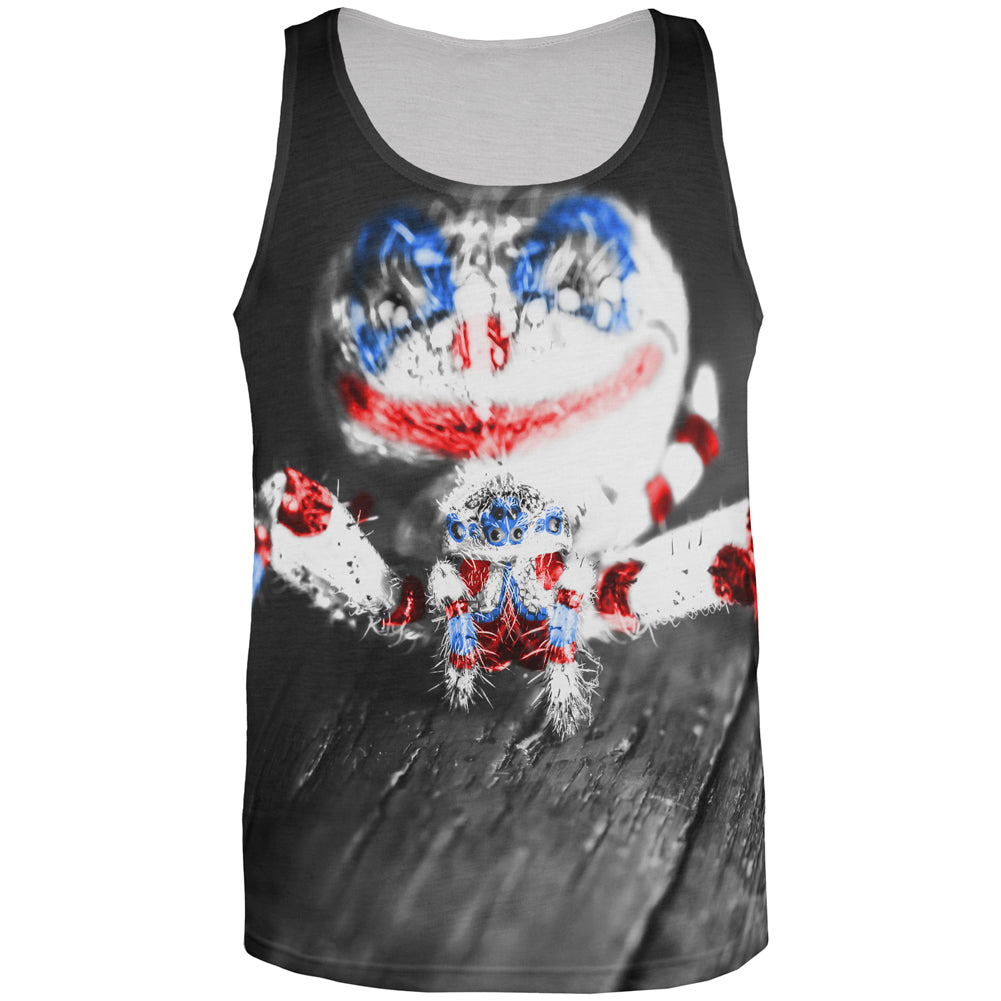 Patriotic Killer Clown Spider Of Halloween All Over Mens Tank Top Men's Tank Tops Old Glory 2XL Multi 