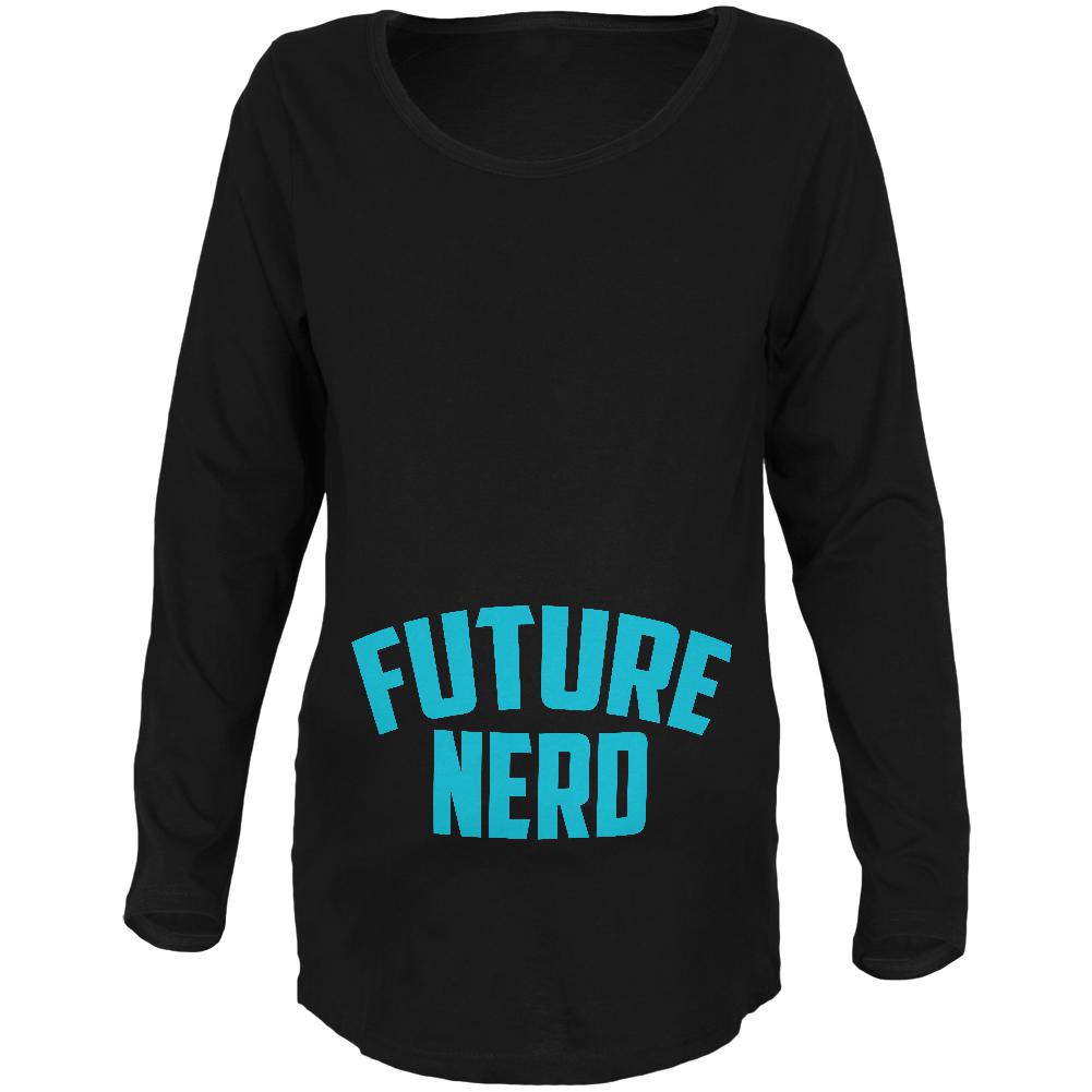 Future Nerd Maternity Soft Long Sleeve T Shirt Maternity Long Sleeve T-Shirts Old Glory 2XL Black 