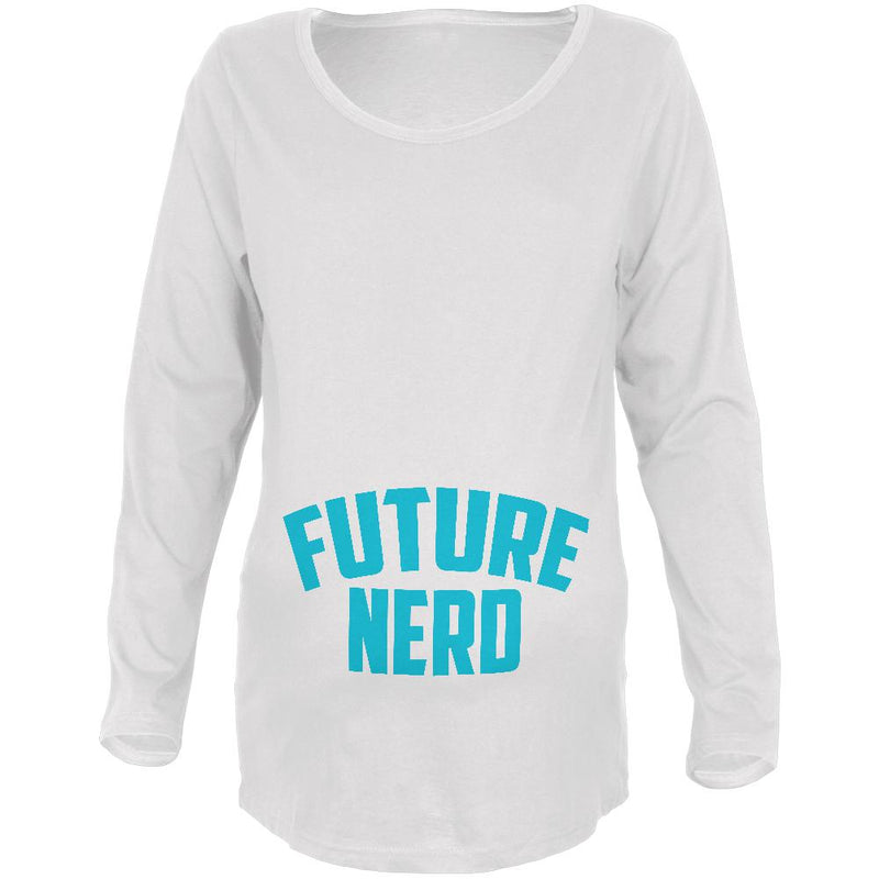 Future Nerd Maternity Soft Long Sleeve T Shirt Maternity Long Sleeve T-Shirts Old Glory 2XL White 