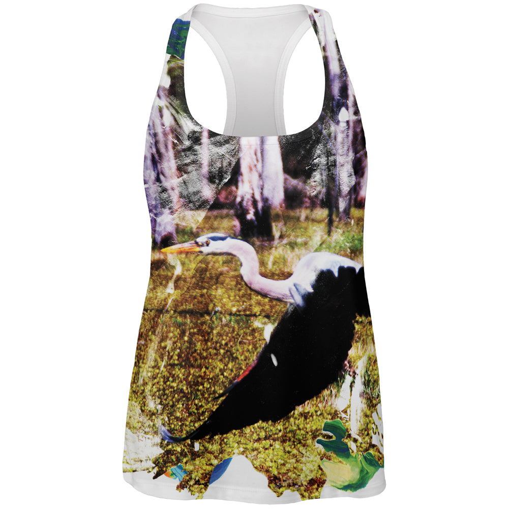 Great Blue Heron Abstract Paint All Over Womens Work Out Tank Top Women's Tank Tops Old Glory 2XL Multi 