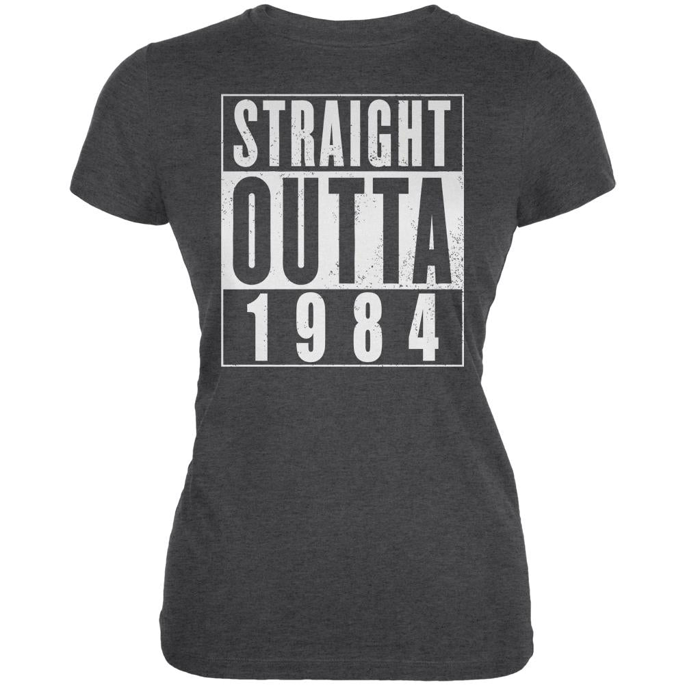 Straight Outta 1984 Big Brother Is Watching Juniors Soft T Shirt Juniors T-Shirts Old Glory 2XL Deep Heather 