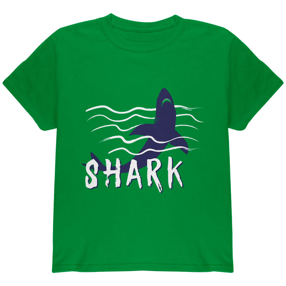 Summer Sun Shark Rising Waves Youth T Shirt Youth T-Shirts Old Glory YLG Irish Green 