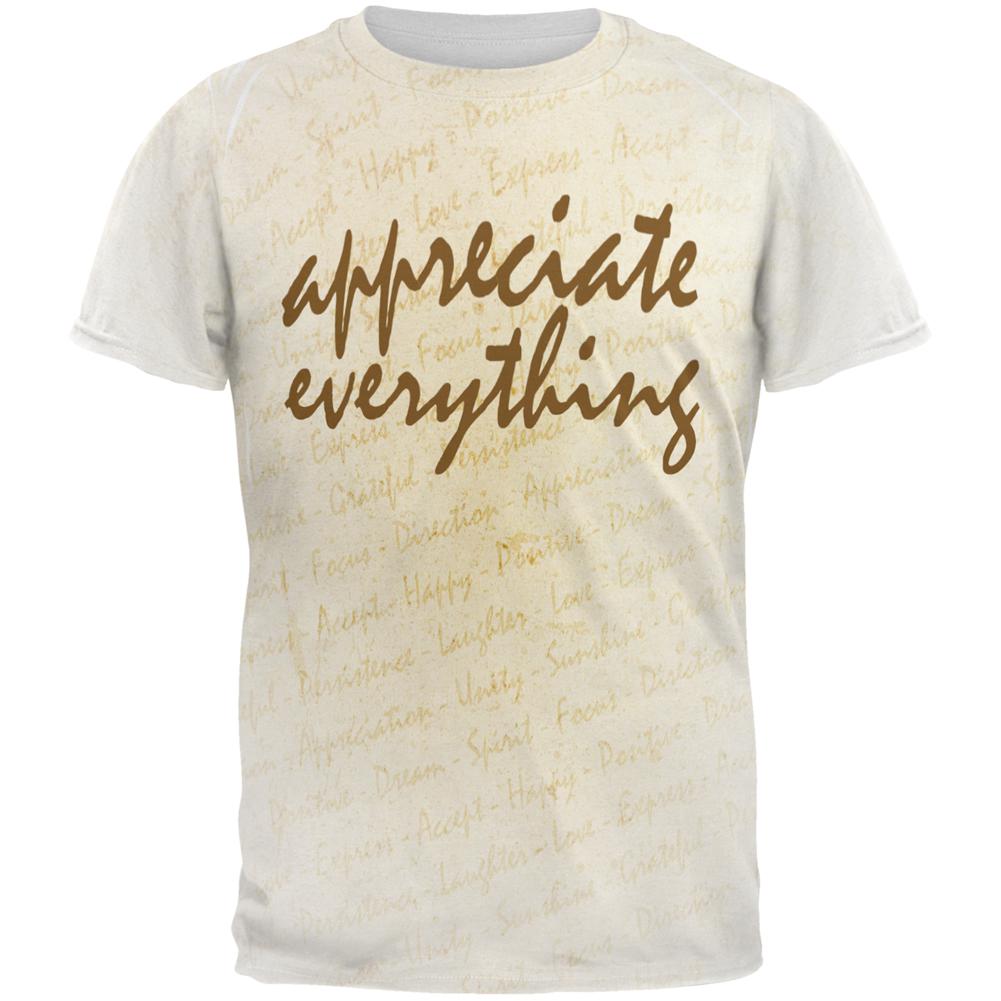 Inspirational Words Appreciate Everything All Over Mens T Shirt Men's T-Shirts Old Glory 2XL Multi 