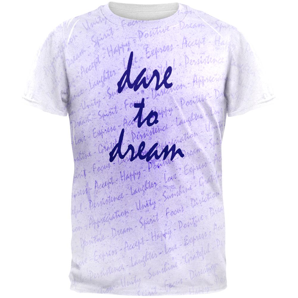 Inspirational Words Dare To Dream All Over Mens T Shirt Men's T-Shirts Old Glory 2XL Multi 