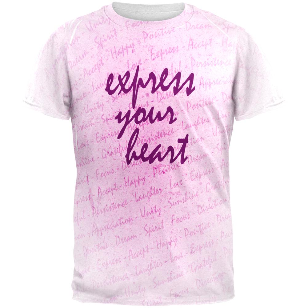 Inspirational Words Express Your Heart All Over Mens T Shirt Men's T-Shirts Old Glory 2XL Multi 