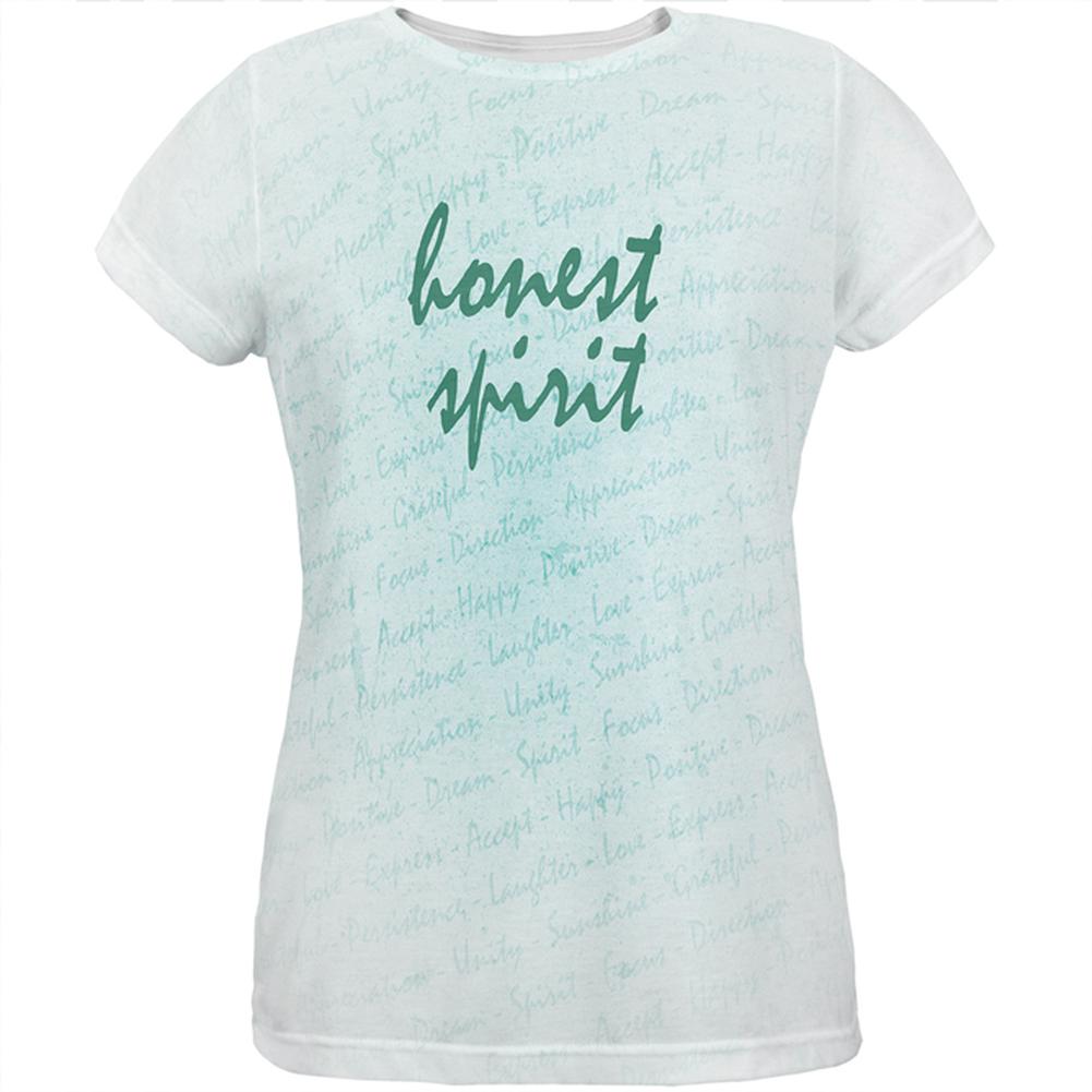 Inspirational Words Honest Spirit All Over Womens T Shirt Women's T-Shirts Old Glory 2XL Multi 