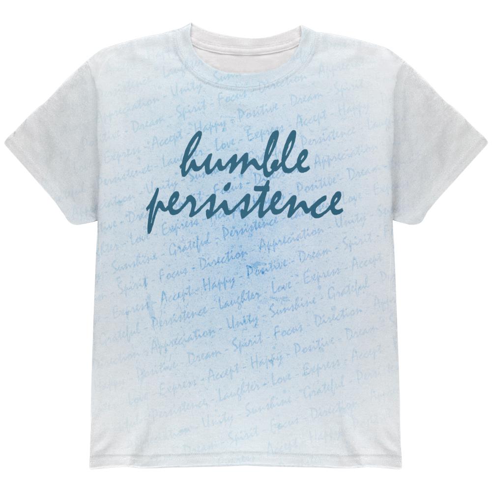 Inspirational Words Humble Persistence All Over Youth T Shirt Youth T-Shirts Old Glory LG Multi 