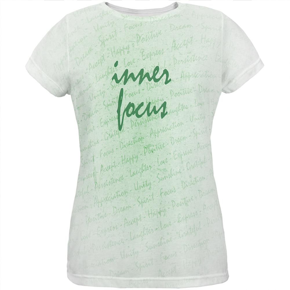 Inspirational Words Inner Focus All Over Womens T Shirt Women's T-Shirts Old Glory 2XL Multi 