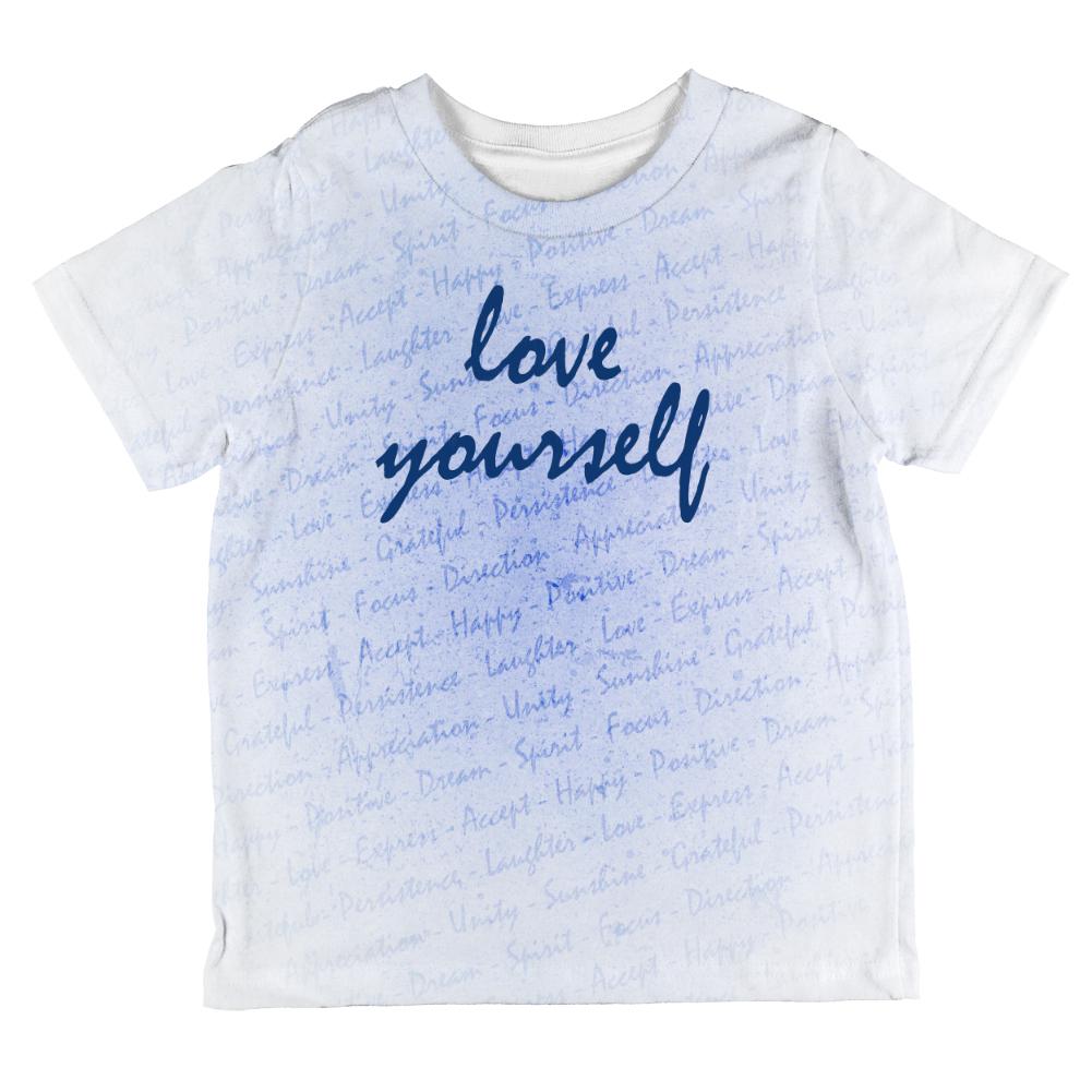 Inspirational Words Love Yourself All Over Toddler T Shirt Toddler T-Shirts Old Glory 2T Multi 