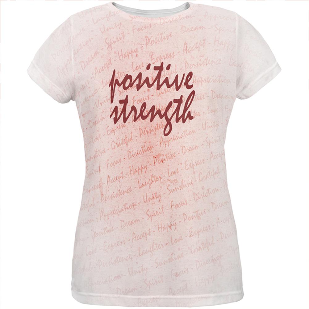 Inspirational Words Positive Strength All Over Womens T Shirt Women's T-Shirts Old Glory 2XL Multi 