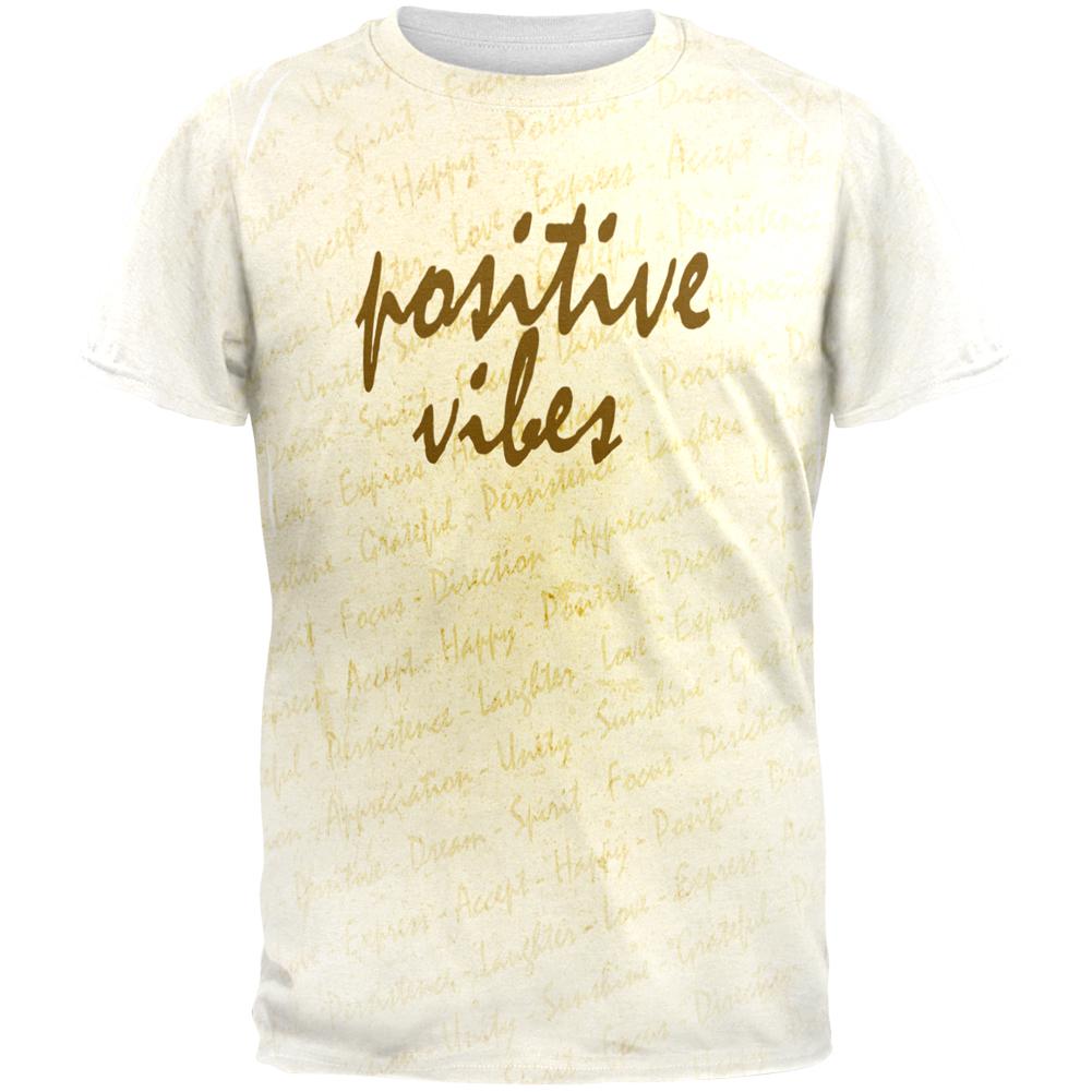 Inspirational Words Positive Vibes All Over Mens T Shirt Men's T-Shirts Old Glory 2XL Multi 
