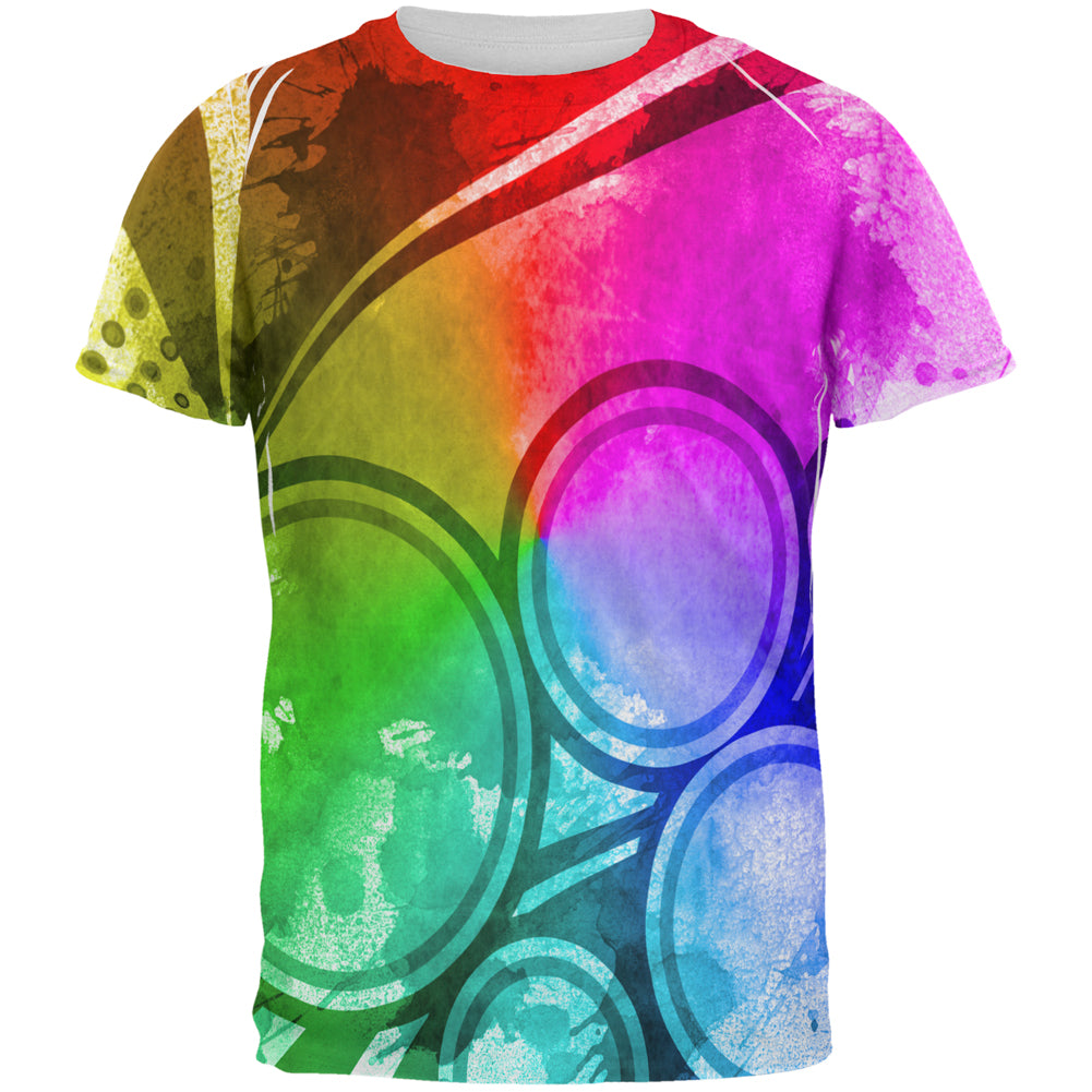 Art Deco Grunge Splatter All Over Mens T Shirt Men's T-Shirts global 2XL Multi 