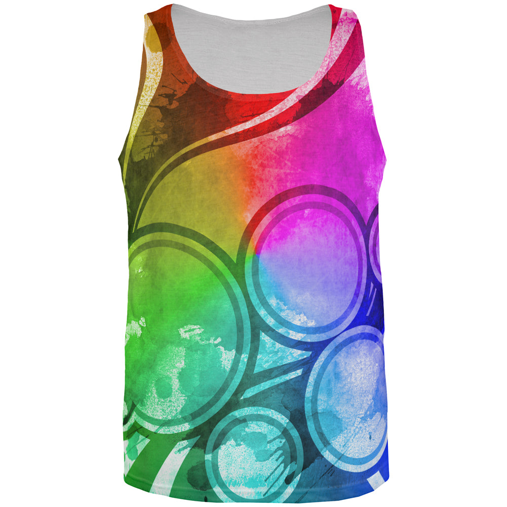 Art Deco Grunge Splatter All Over Mens Tank Top Men's T-Shirts global 2XL Multi 