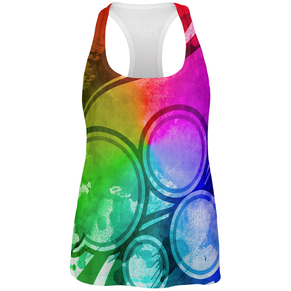 Art Deco Grunge Splatter All Over Womens Work Out Tank Top Women's Tank Tops global 2XL Multi 