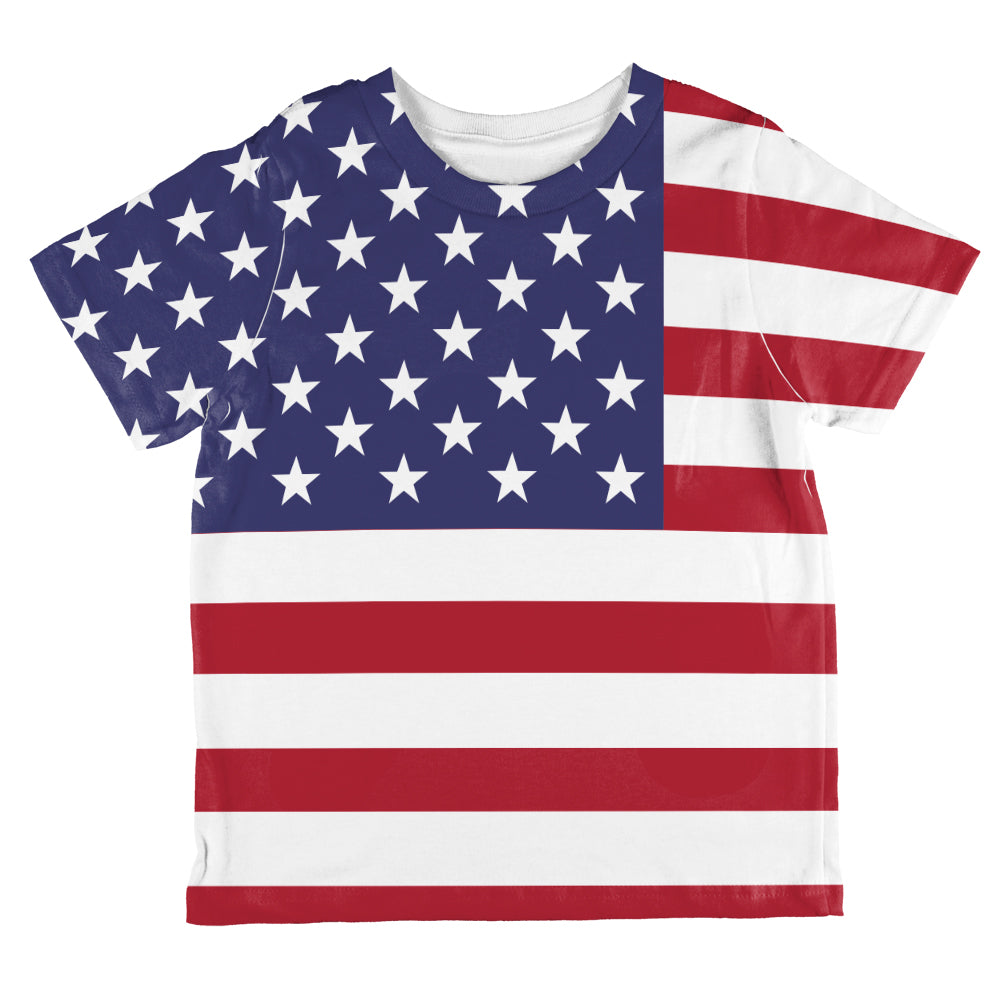 July 4th USA American Flag All Over Toddler T Shirt Toddler T-Shirts 4th of July 2T Multicolor 