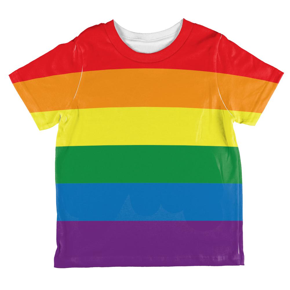 LGBT Gay Pride Flag All Over Toddler T Shirt Toddler T-Shirts Old Glory 2T Multi 