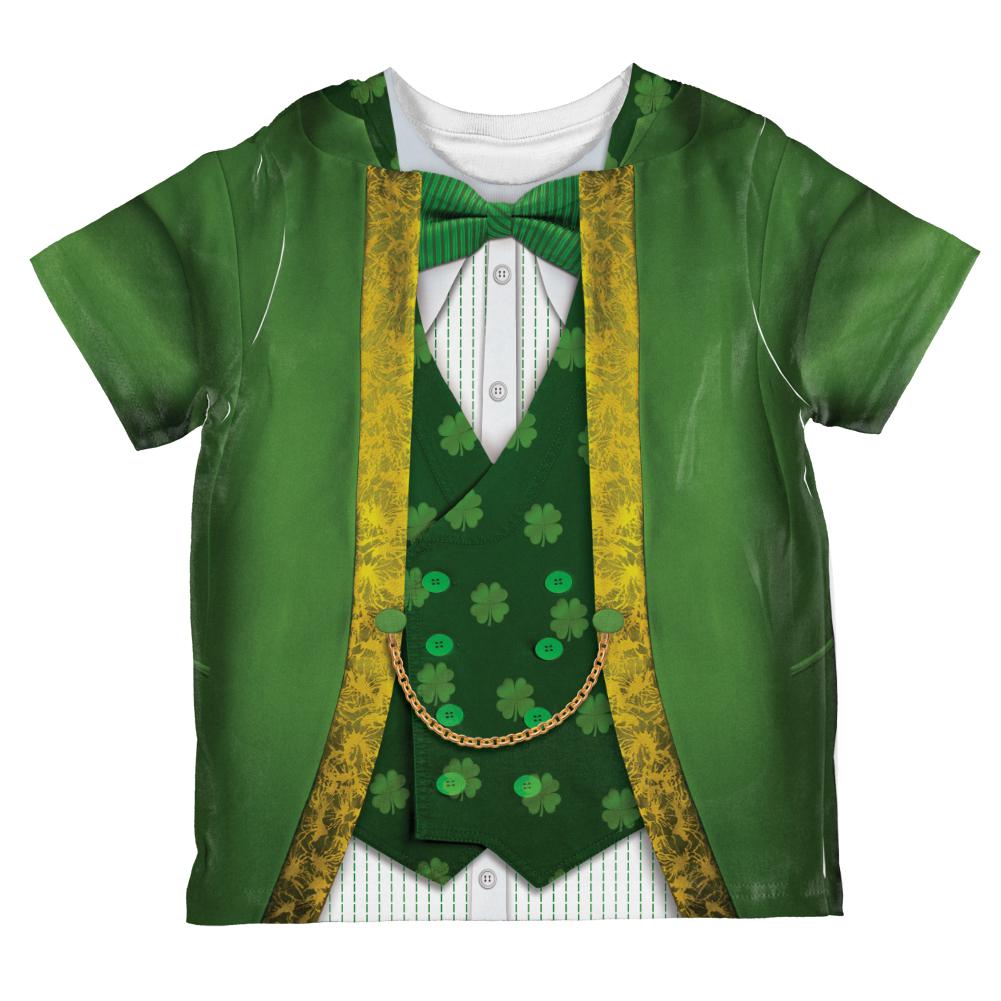 St Patrick's Day Leprechaun Costume All Over Toddler T Shirt Toddler T-Shirts Old Glory 2T Green - Multi 