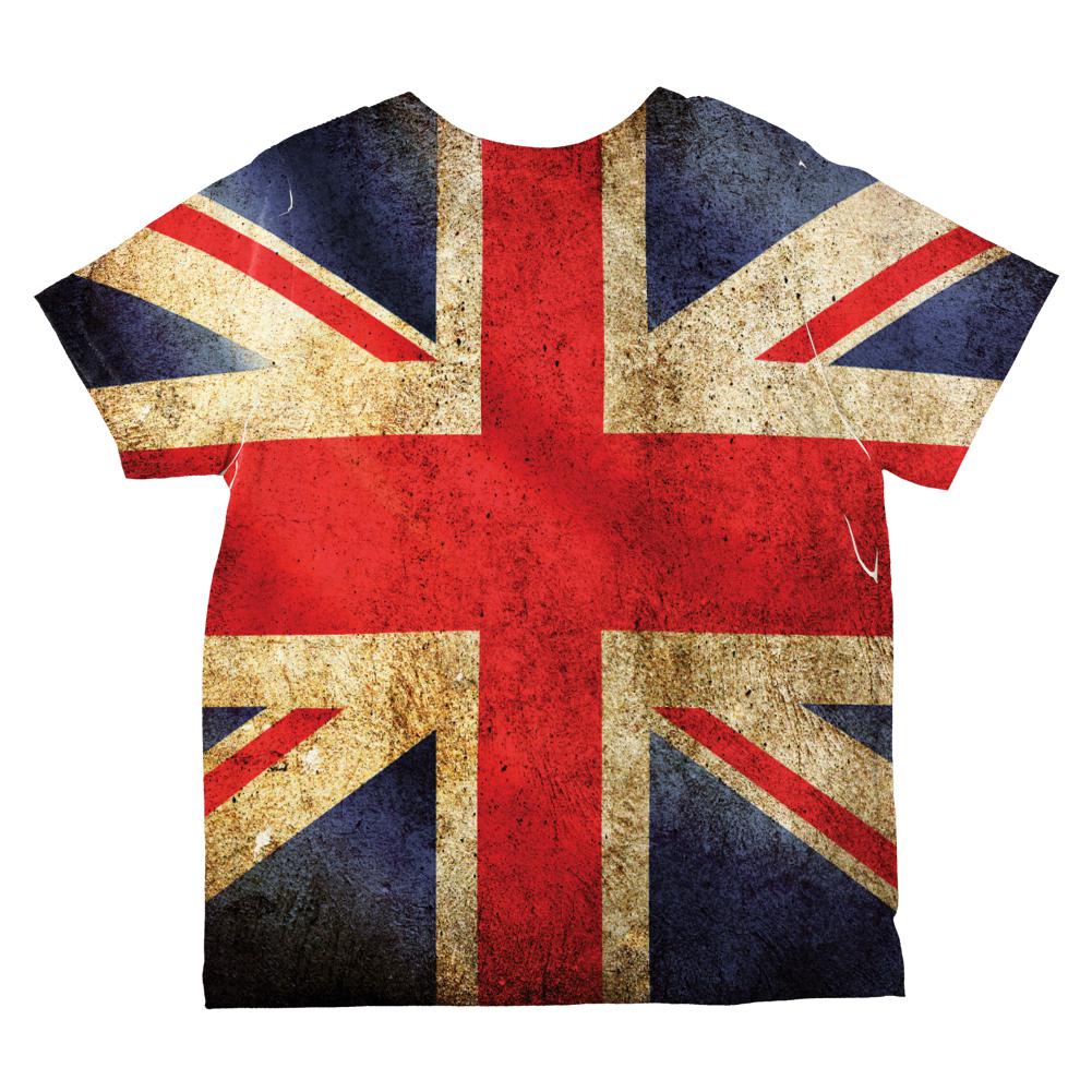 British Flag Union Jack Grunge Distressed All Over Toddler T Shirt Toddler T-Shirts Old Glory   