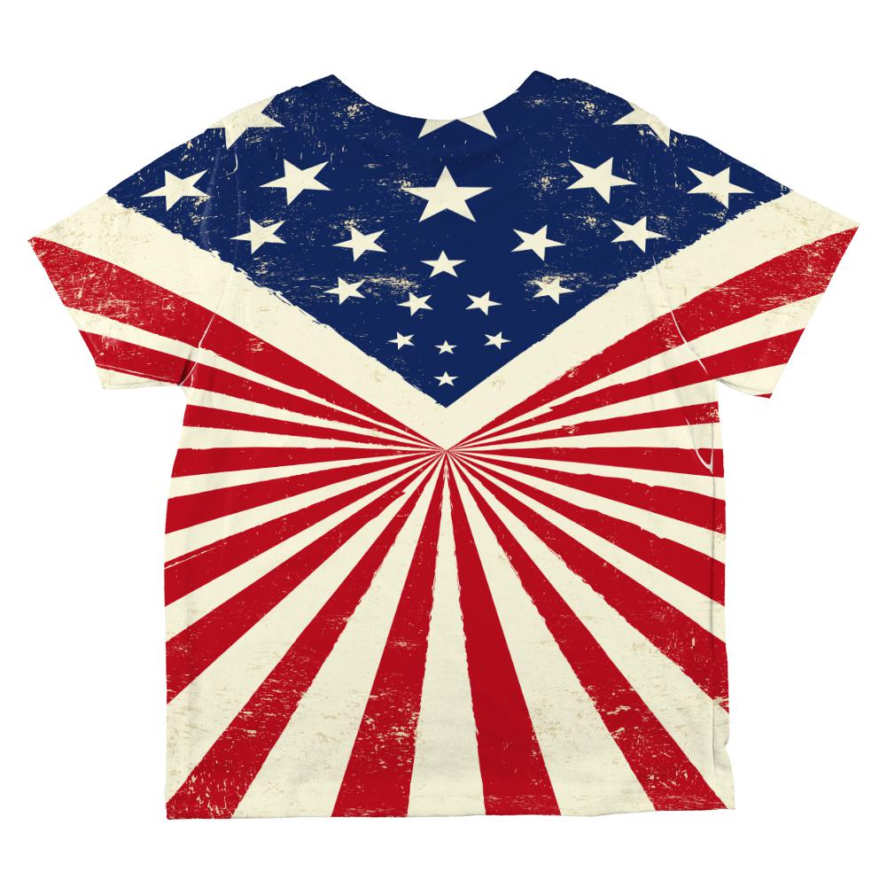 July 4th American Flag Starburst All Over Toddler T Shirt Toddler T-Shirts Old Glory   