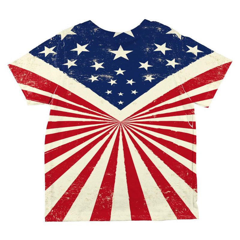 July 4th American Flag Starburst All Over Toddler T Shirt Toddler T-Shirts Old Glory   